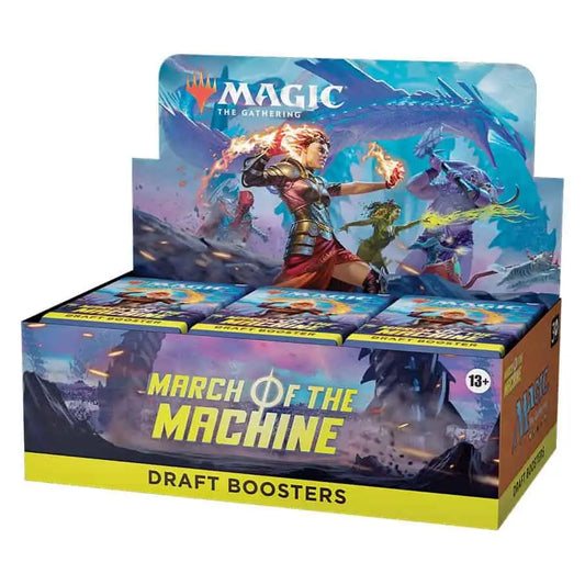 Magic the Gathering: MARCH OF THE MACHINE draft booster box featuring traditional foil cards