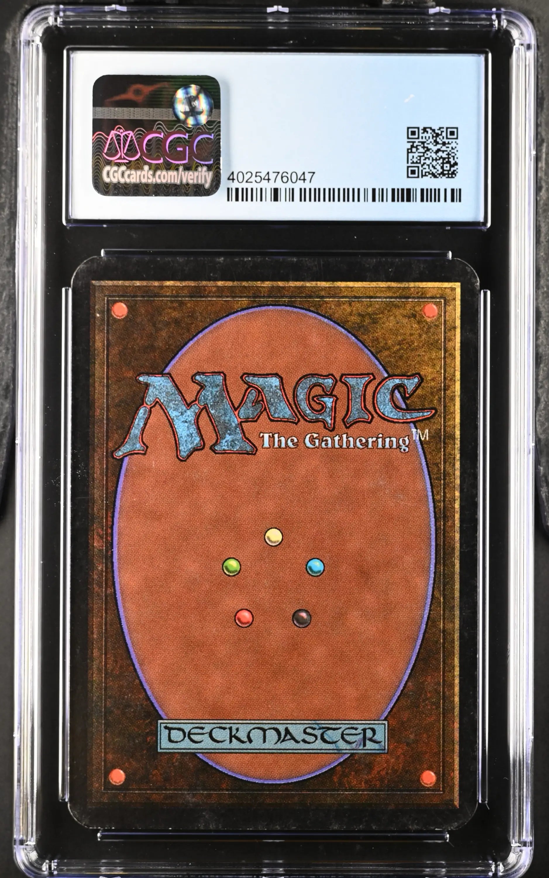 Graded Magic: The Gathering Alpha Edition Drain Life card in protective case