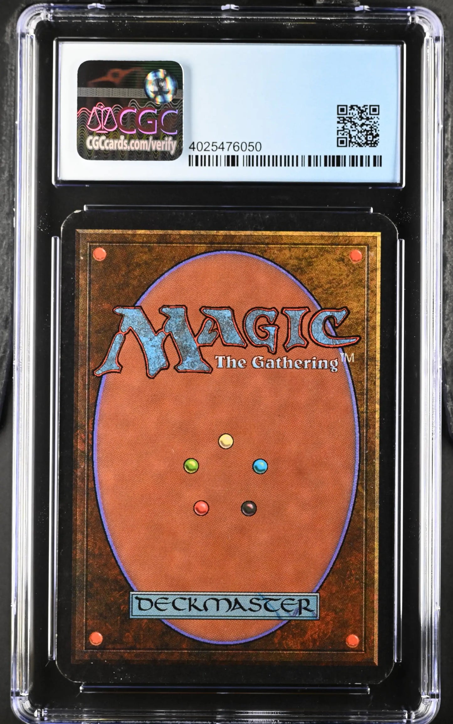 Graded Magic: The Gathering Alpha Edition Dwarven Warriors card in protective case