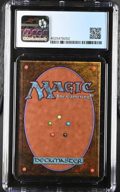 Graded Magic: The Gathering Alpha Edition Dwarven Warriors card in protective holder