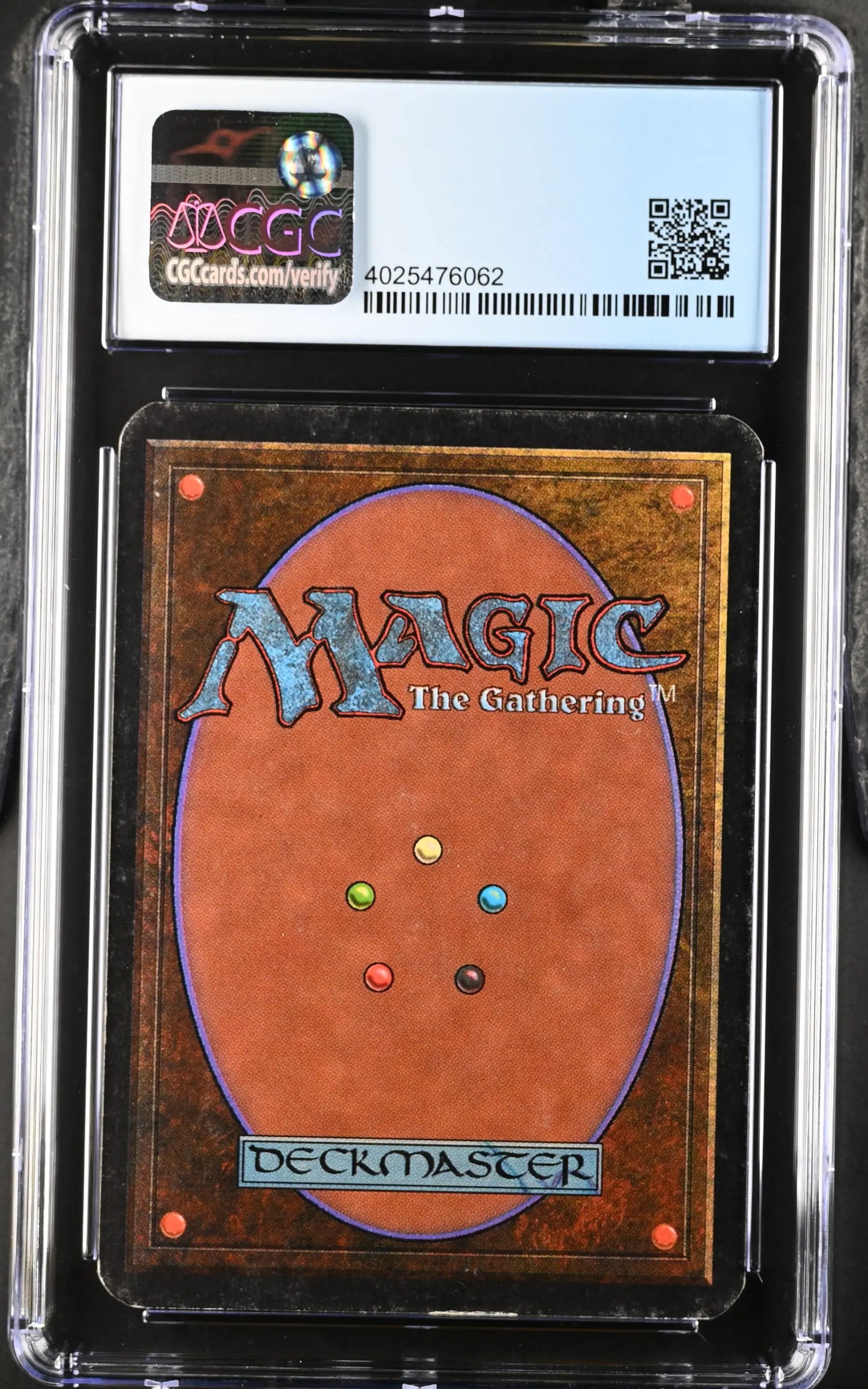 Graded CGC 6.5 Magic: The Gathering Alpha Edition card back in protective case