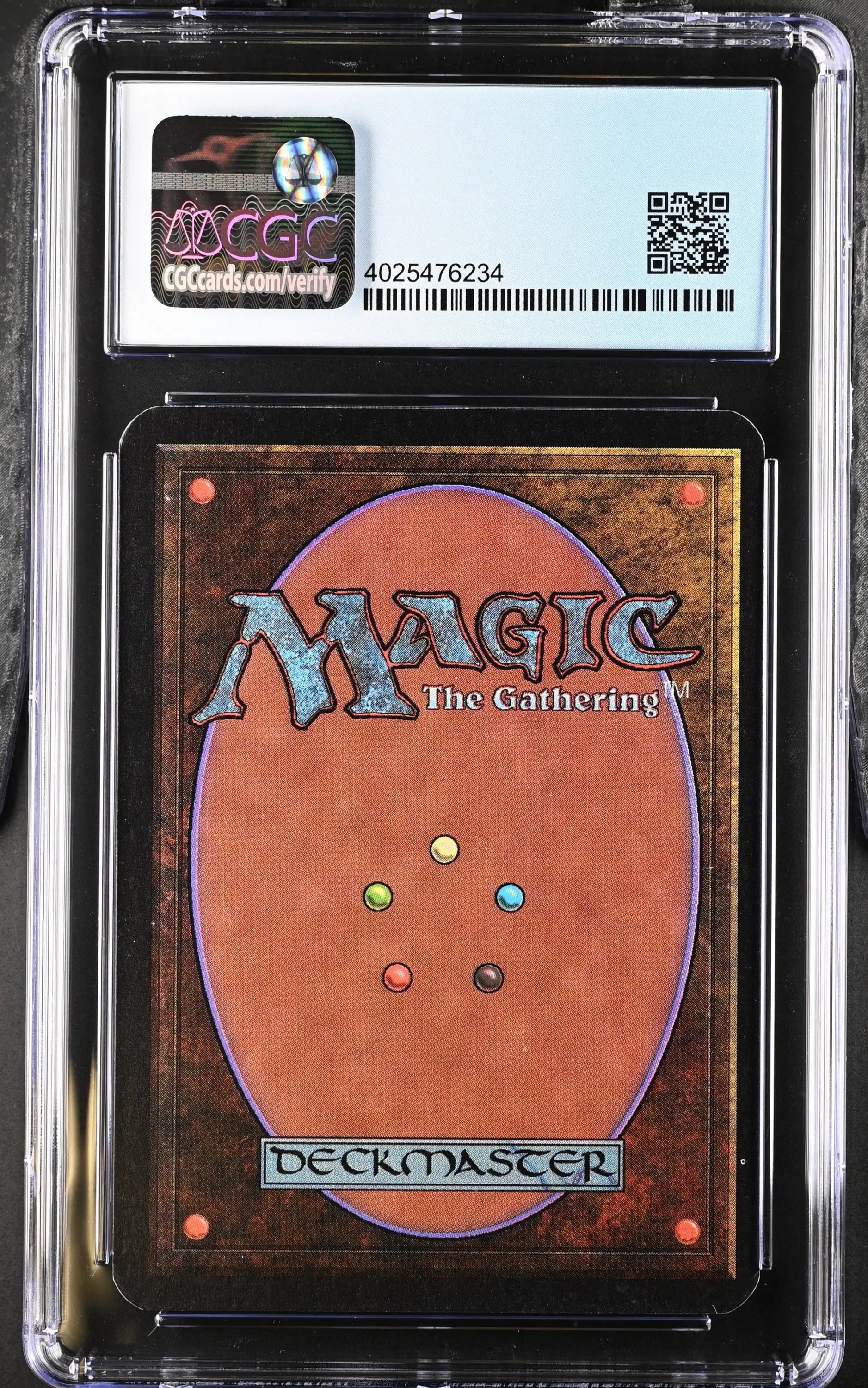 Graded Magic: The Gathering Alpha Edition Forest card in protective case for trading cards