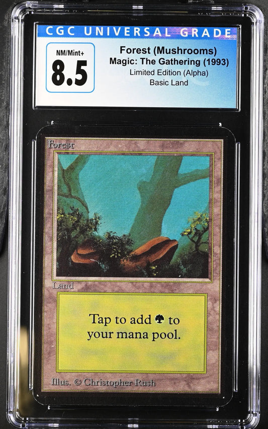 Graded CGC 8.5 Magic: The Gathering Alpha Edition Forest land trading card