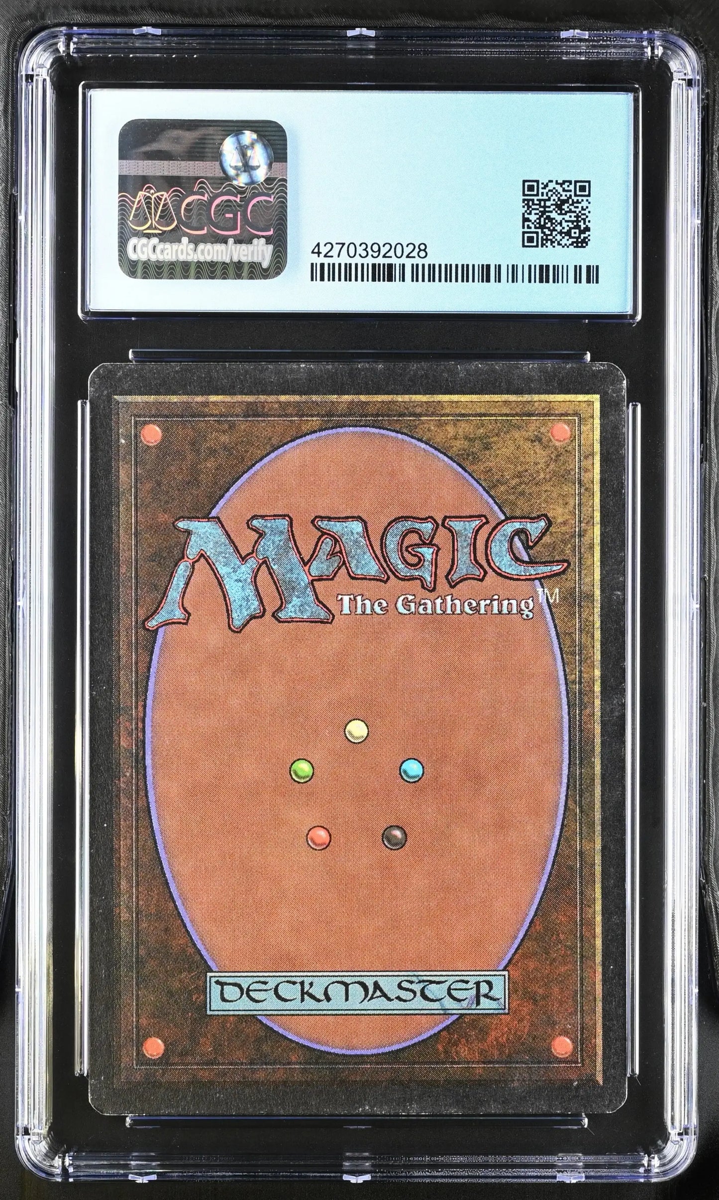 Graded MTG Fork Unlimited Edition card back in protective case for trading cards collectors