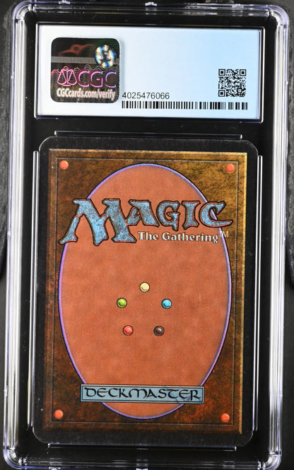 Graded Magic: The Gathering Alpha Edition card back in protective case for trading cards