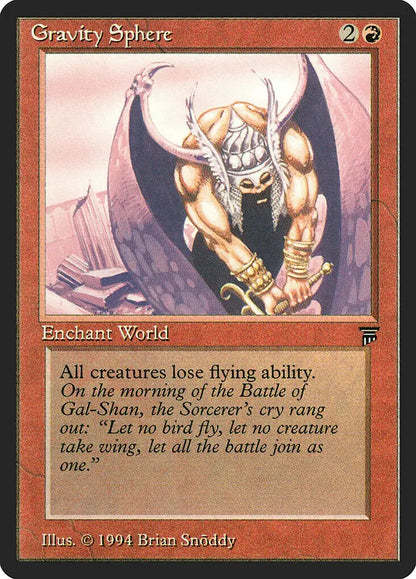 Winged humanoid creature with horns and staff on Magic: The Gathering trading card