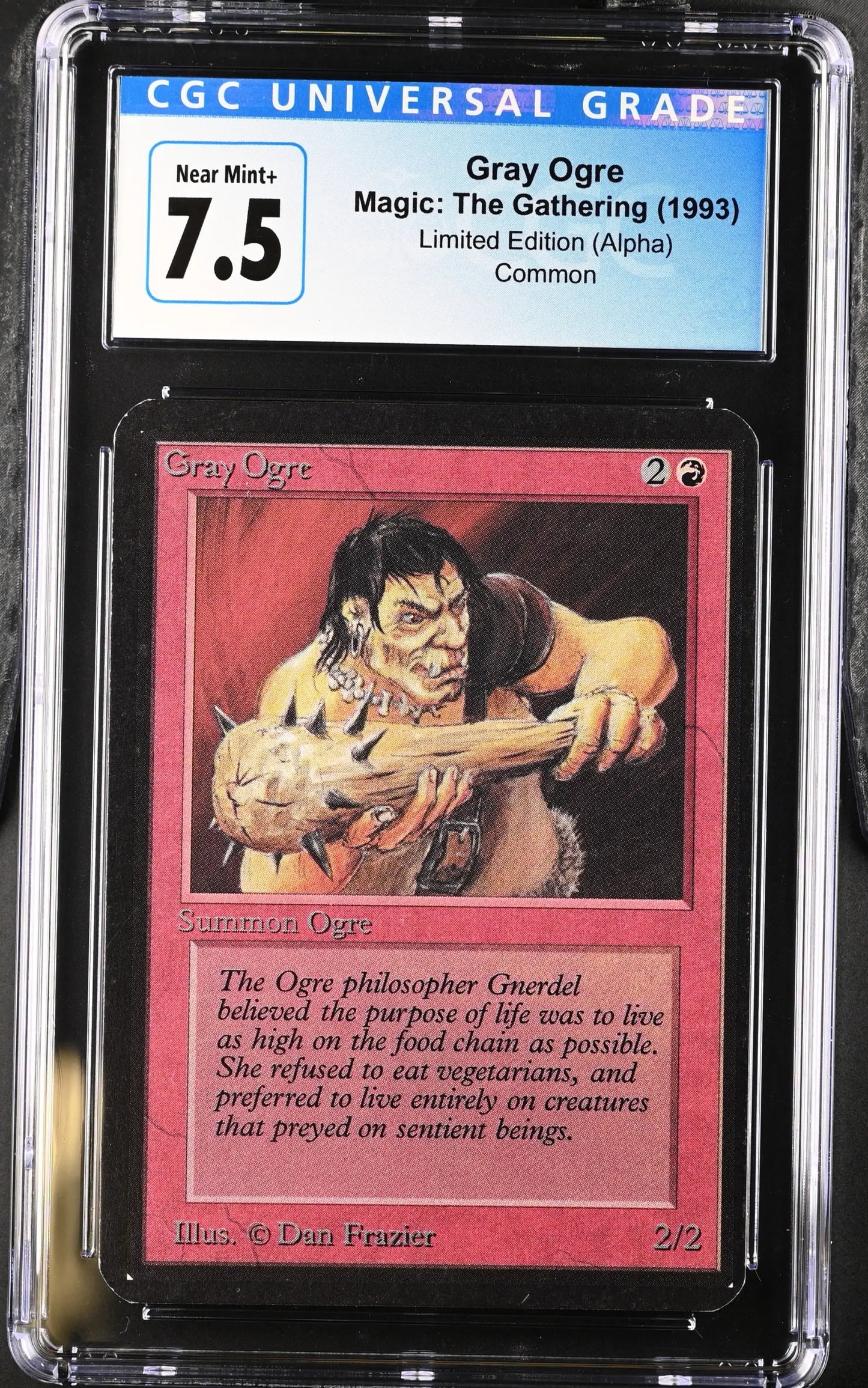 Graded CGC 7.5 Gray Ogre Alpha Edition trading card from Magic: The Gathering