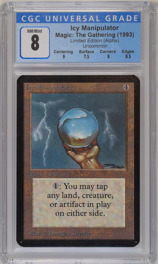 Graded CGC 8 NM/Mint Alpha Edition Icy Manipulator Magic: The Gathering trading card