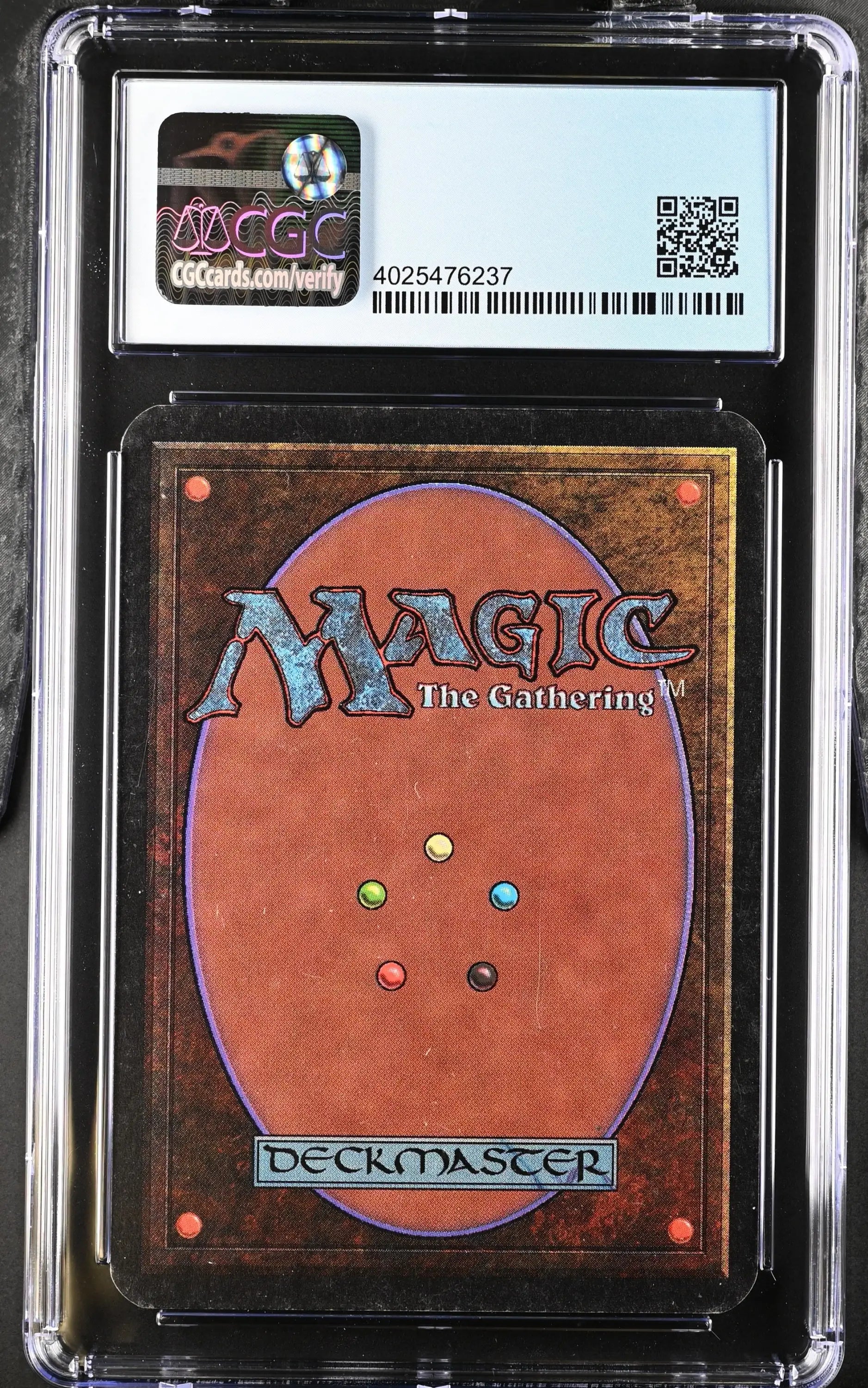 Graded CGC 6.5 Magic: The Gathering Alpha Edition card in protective case for trading cards