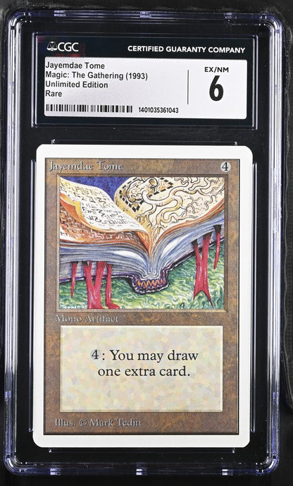 Graded CGC 6 Sylvan Library Beta Edition Magic: The Gathering card in protective case