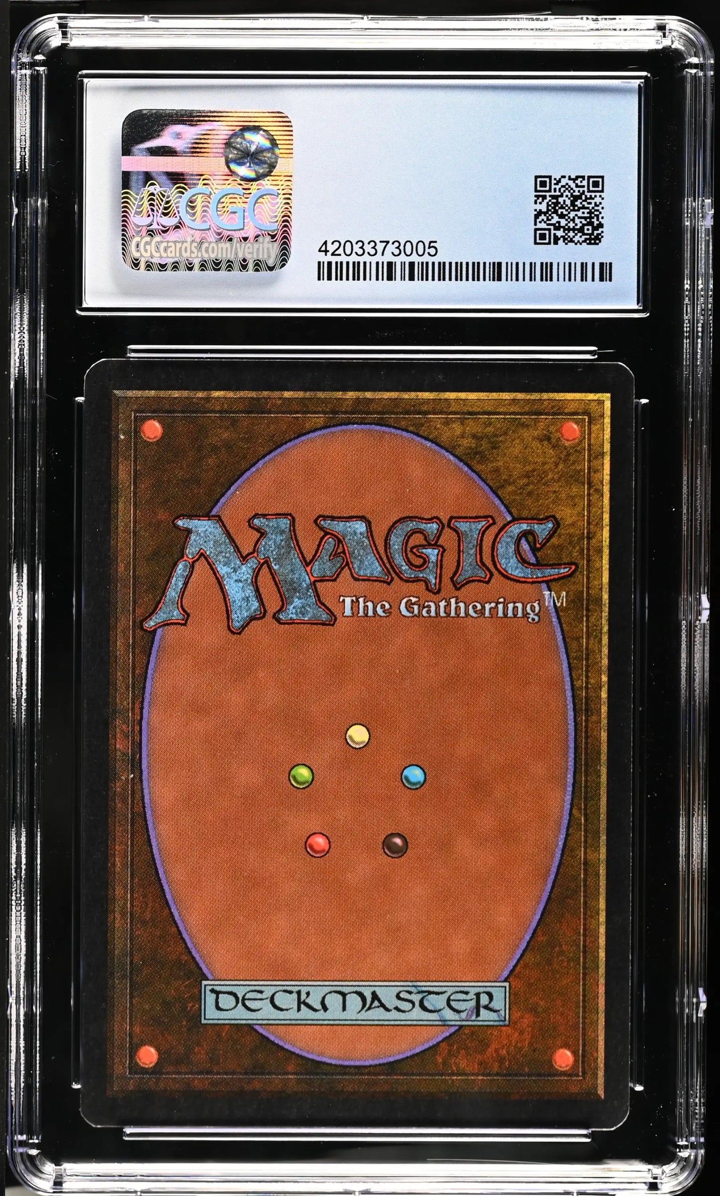 Graded CGC 8.5 Magic: The Gathering Arabian Nights card back in protective case