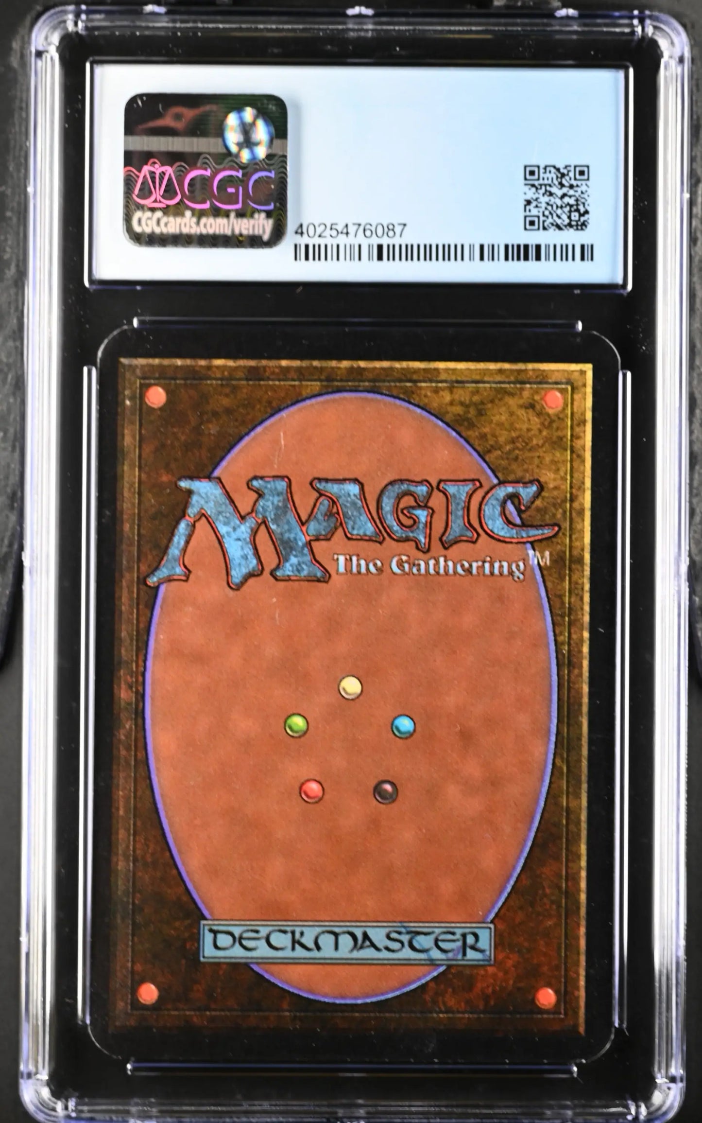 Graded Magic: The Gathering Alpha Edition card in protective case for trading cards