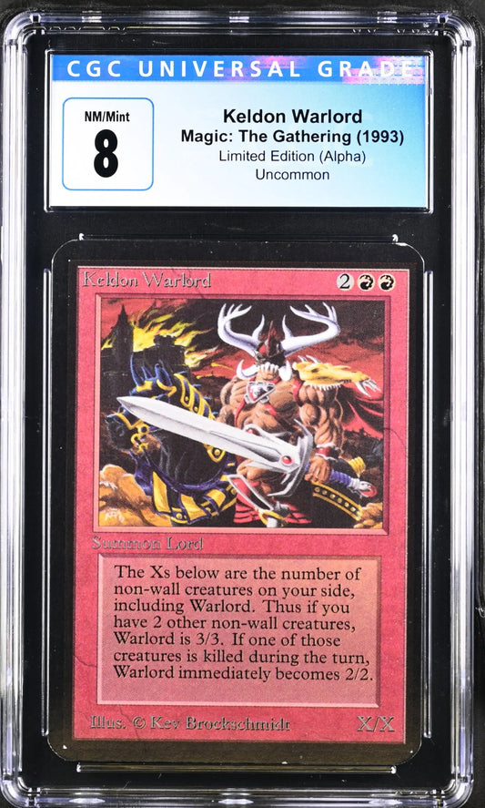 Graded CGC 8 NM/Mint Keldon Warlord Alpha Edition Magic: The Gathering trading card