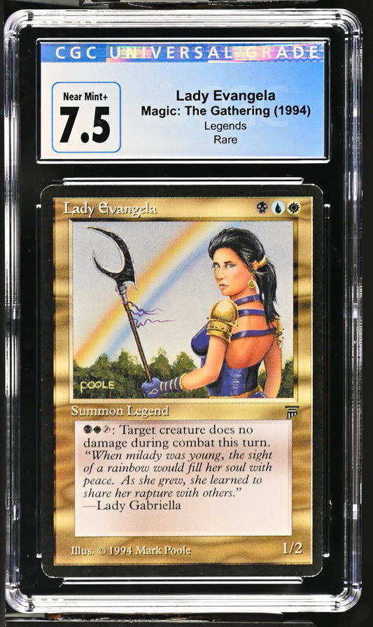 Graded Magic: The Gathering trading card of Lady Evangela in Near Mint+ condition