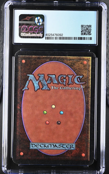 Graded Magic: The Gathering Alpha Edition card back in protective case for trading cards