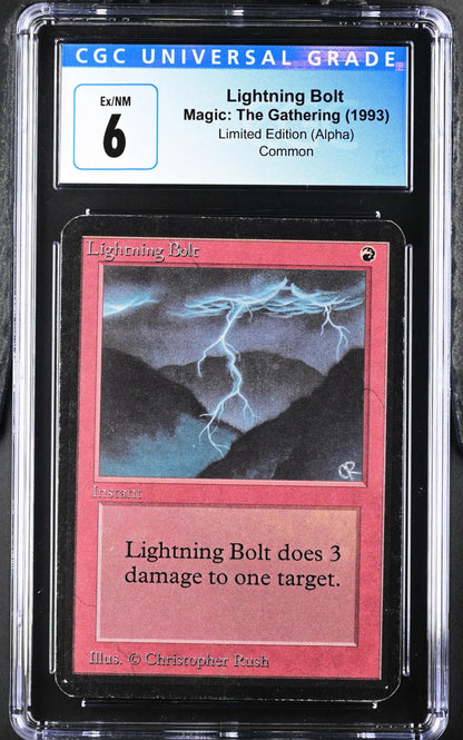 Graded Lightning Bolt Alpha Edition Magic: The Gathering trading card CGC 6 Ex/NM