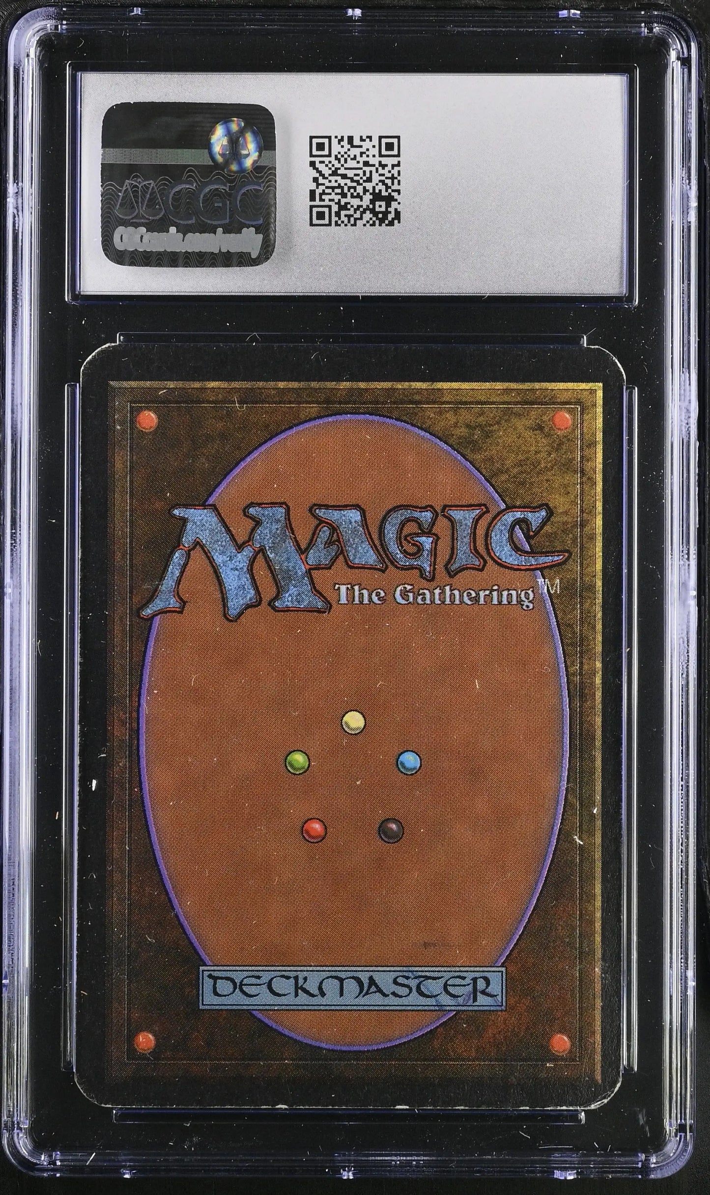 Graded Magic: The Gathering Alpha Edition card in protective holder for Living Wall