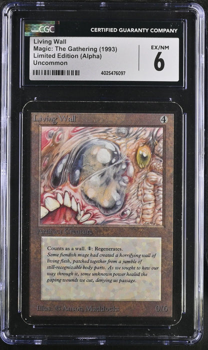 Graded Living Wall Magic: The Gathering Alpha Edition card rated CGC 6 Ex/NM