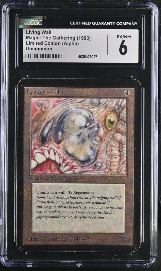 Graded Living Wall Magic: The Gathering Alpha Edition card rated CGC 6 Ex/NM