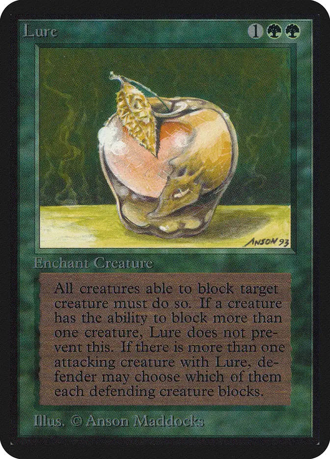 Golden apple with a bite, featured in Magic: The Gathering Alpha Edition trading card