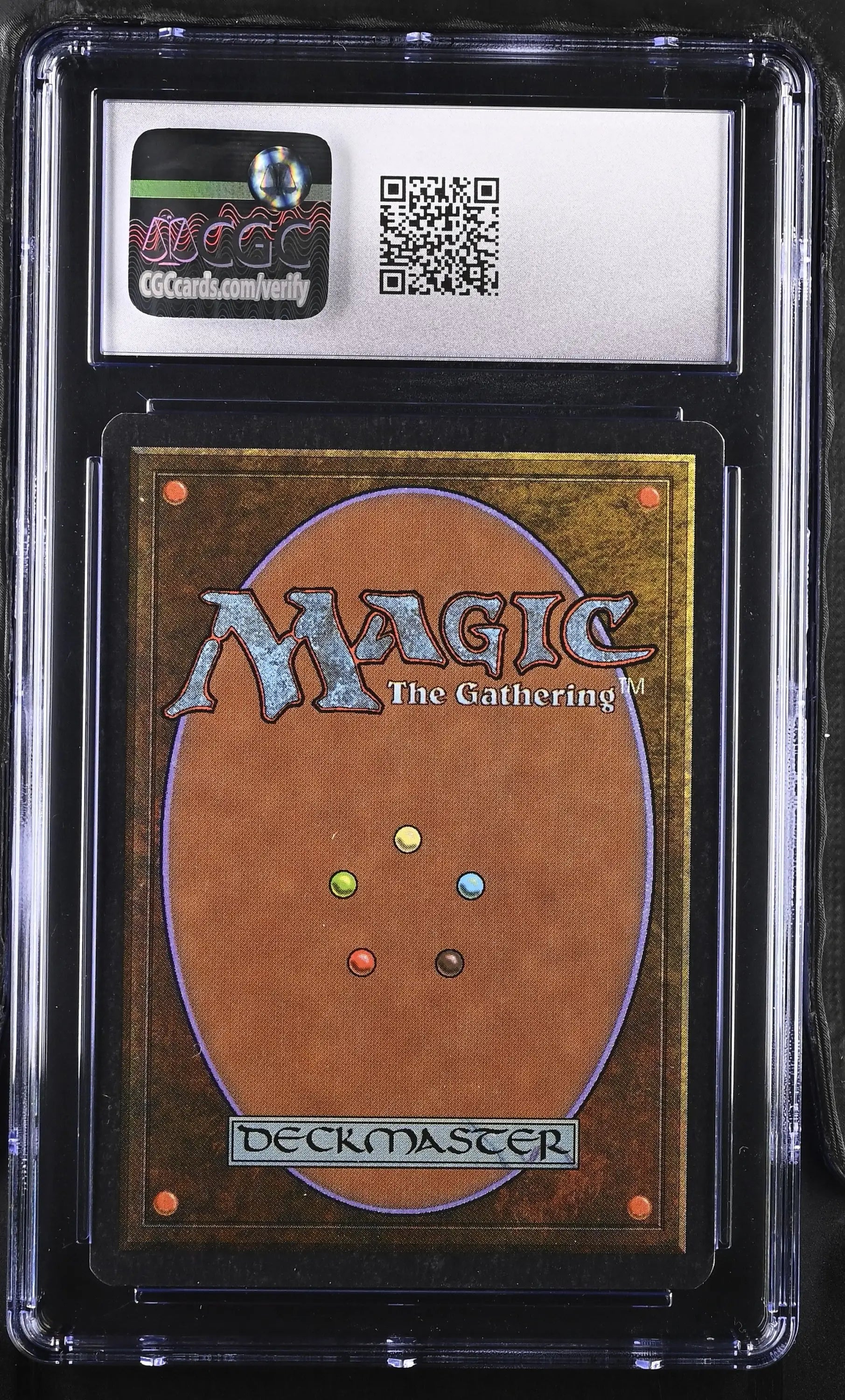 Magic: The Gathering Mahamoti Djinn Unlimited Edition card in graded CGC 9 case