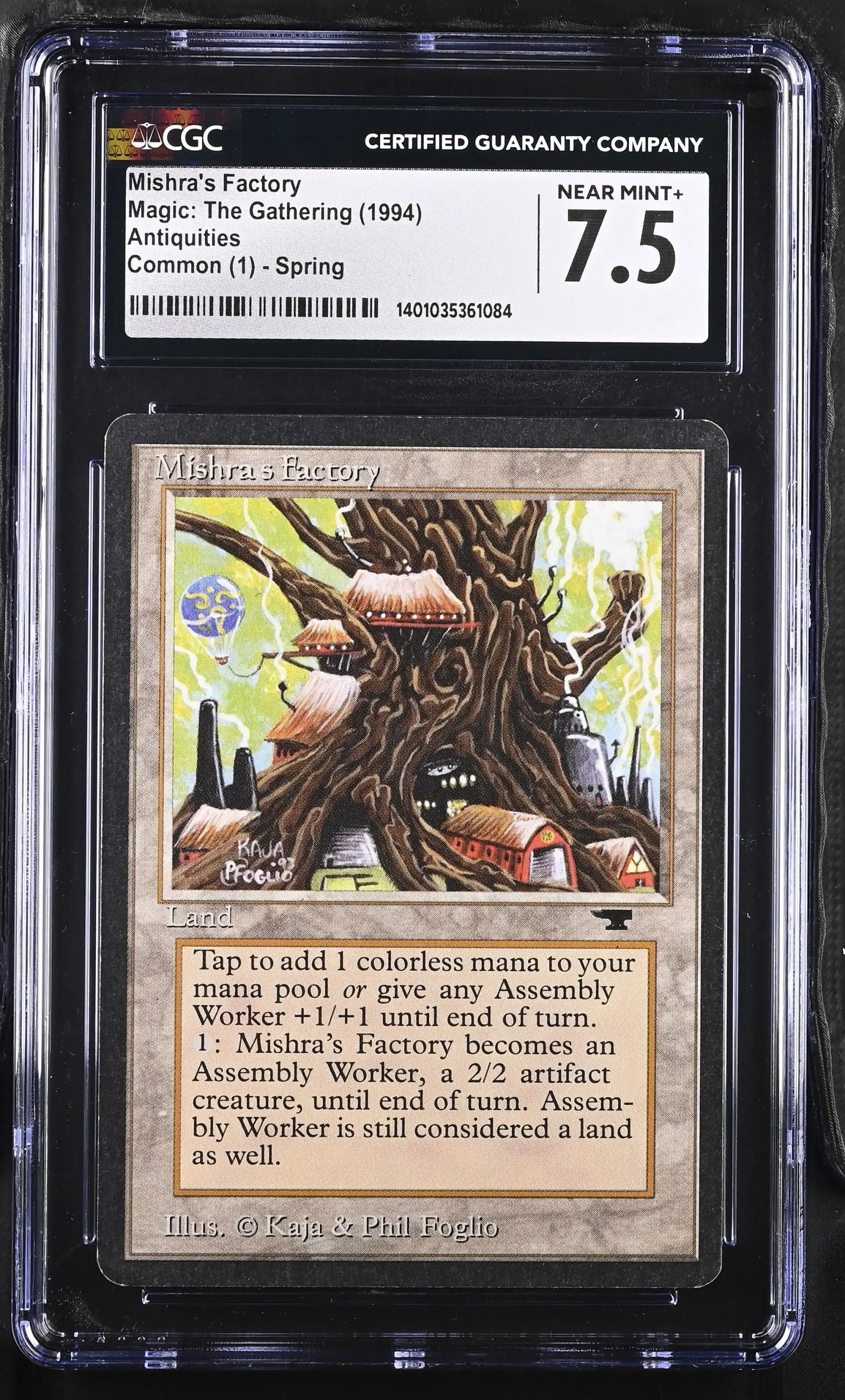 Graded CGC 7.5 Magic: The Gathering trading card with twisted tree and glowing orbs artwork