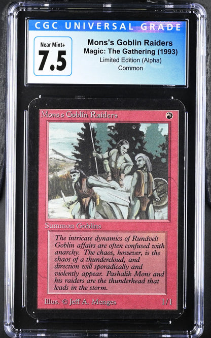 Graded Alpha Edition Magic: The Gathering Monk’s Goblin Raiders CGC 7.5 trading card