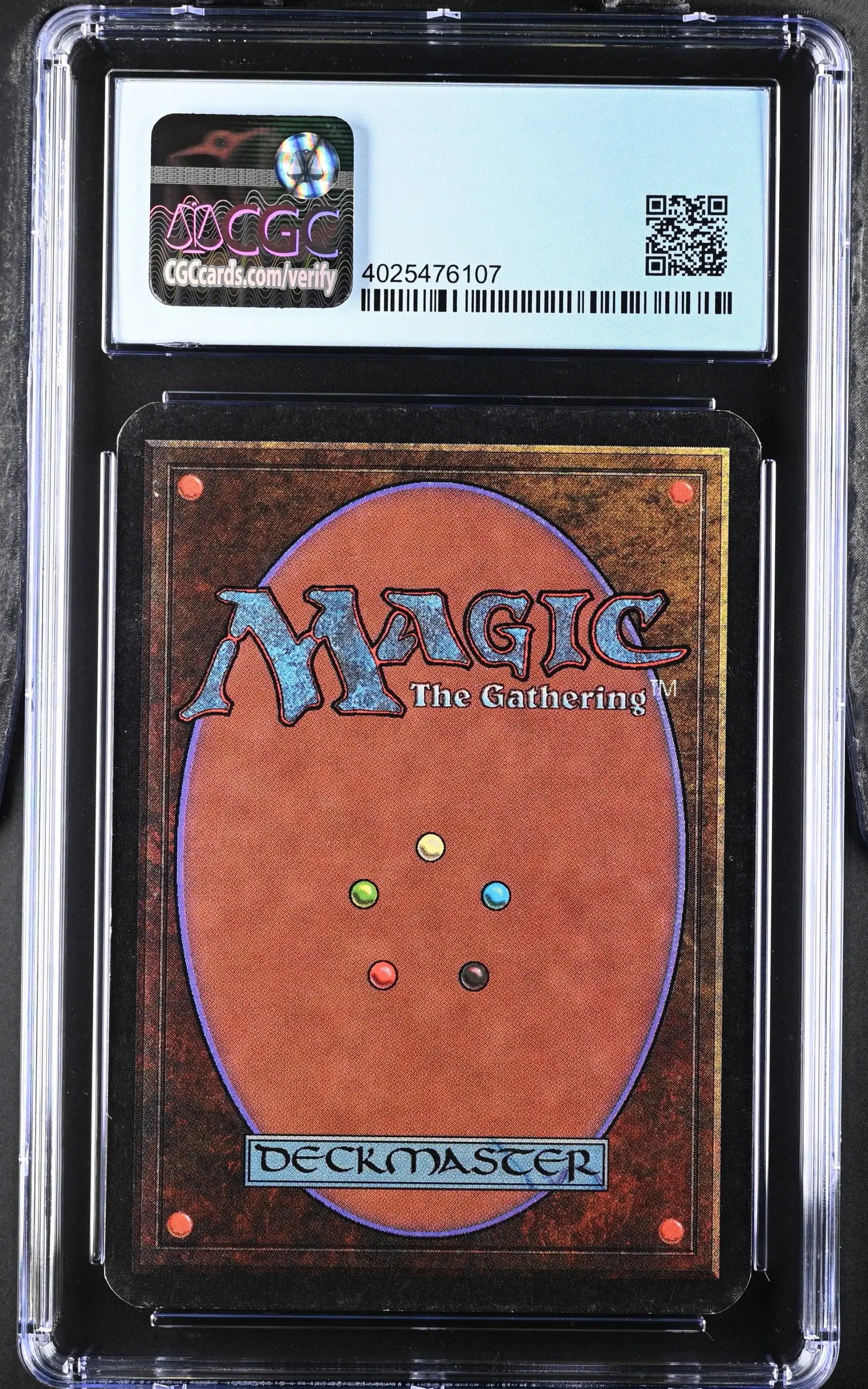 Graded CGC 7.5 Magic: The Gathering Alpha Edition card in protective case for trading cards