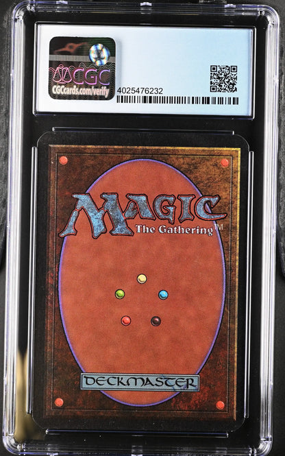 Graded CGC 8.5 NM/Mint+ Magic: The Gathering Alpha Edition card in protective case