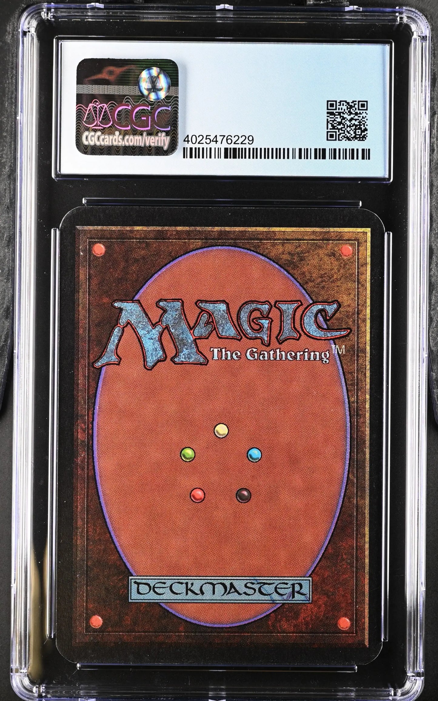 Graded CGC 9 Mint Magic: The Gathering Alpha Edition Mountain card in protective case