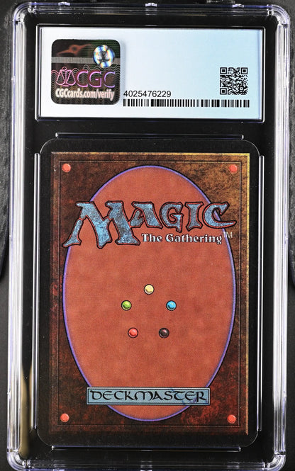 Graded CGC 9 Mint Magic: The Gathering Alpha Edition Mountain card in protective case