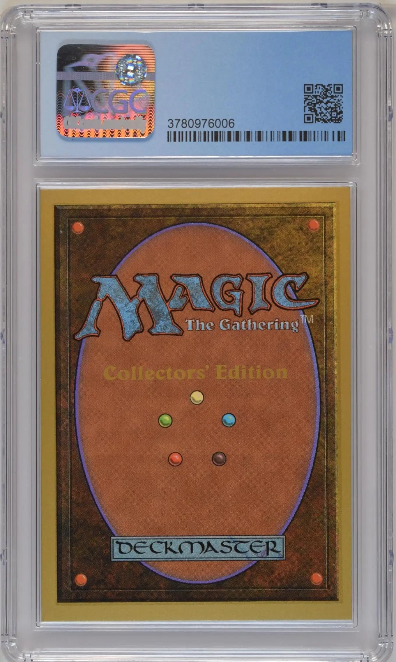 Graded Magic: The Gathering card back in case, perfect for trading cards collectors