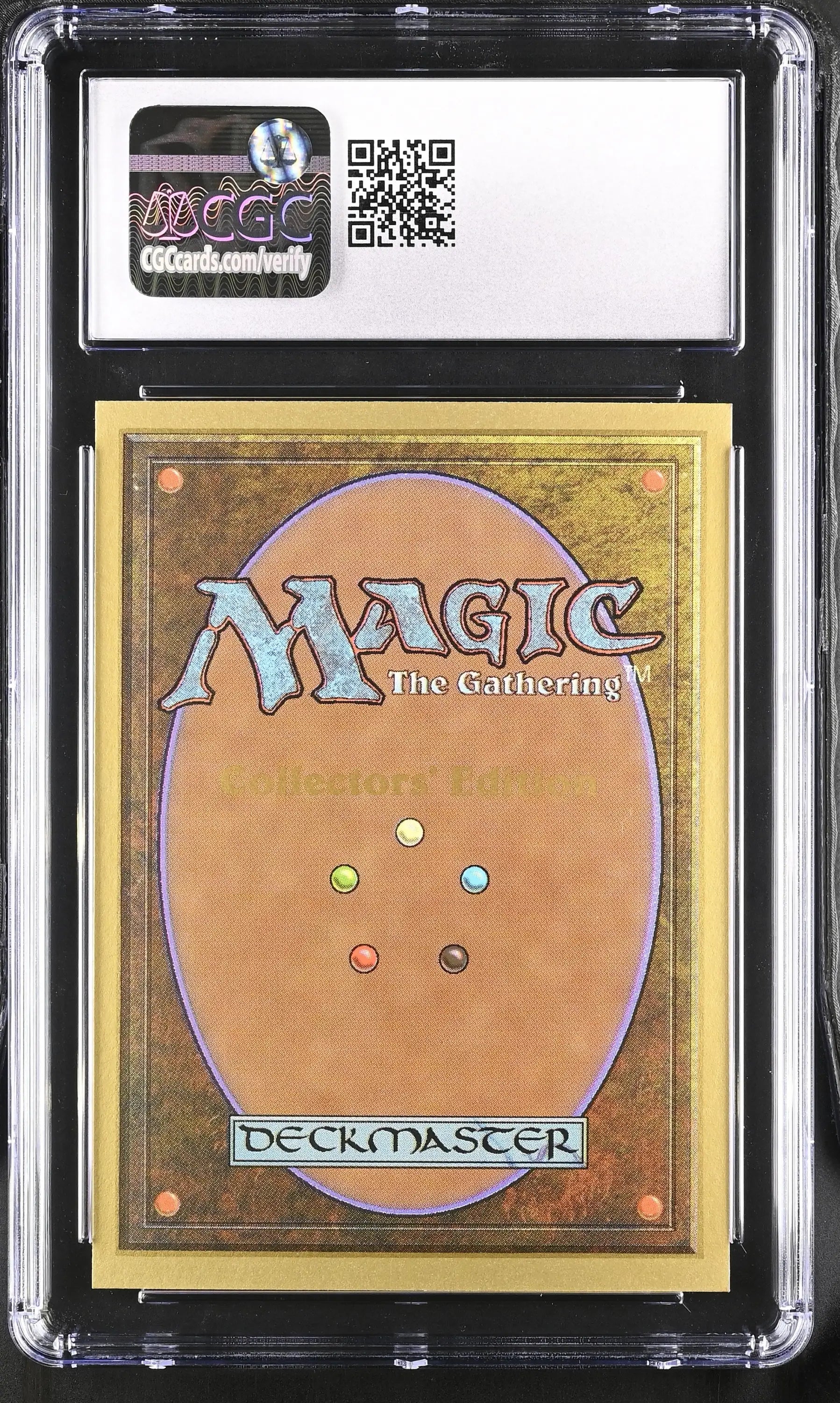 Graded CGC 10 Gem Mint Magic: The Gathering card back in protective holder for trading cards