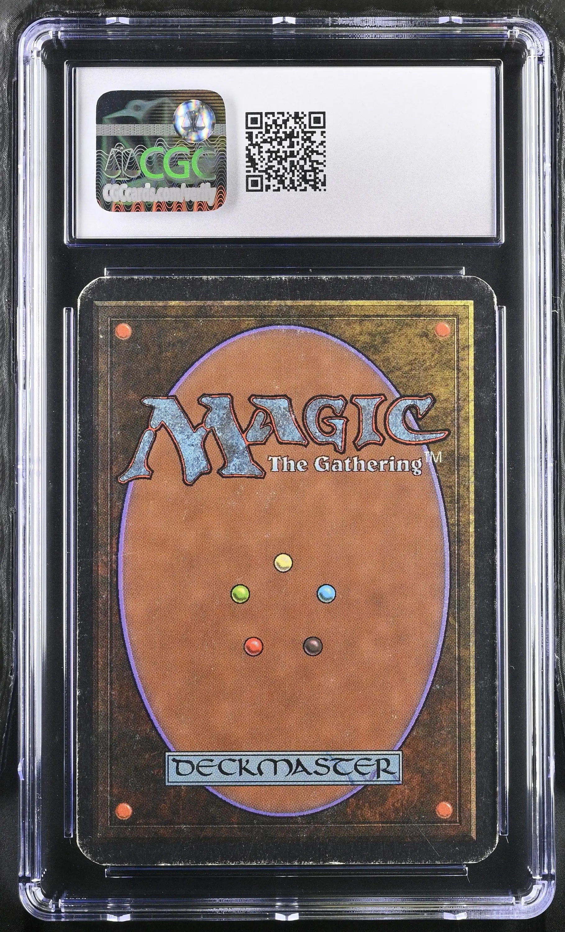 Graded MTG Mox Sapphire Alpha Edition card in protective case for trading cards collectors