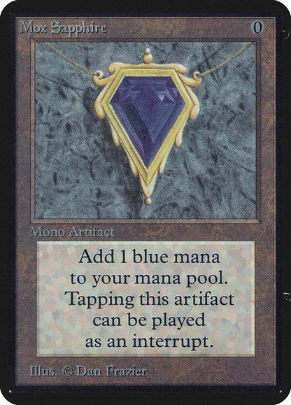 Purple gemstone in gold frame on Magic: The Gathering Alpha Edition trading card