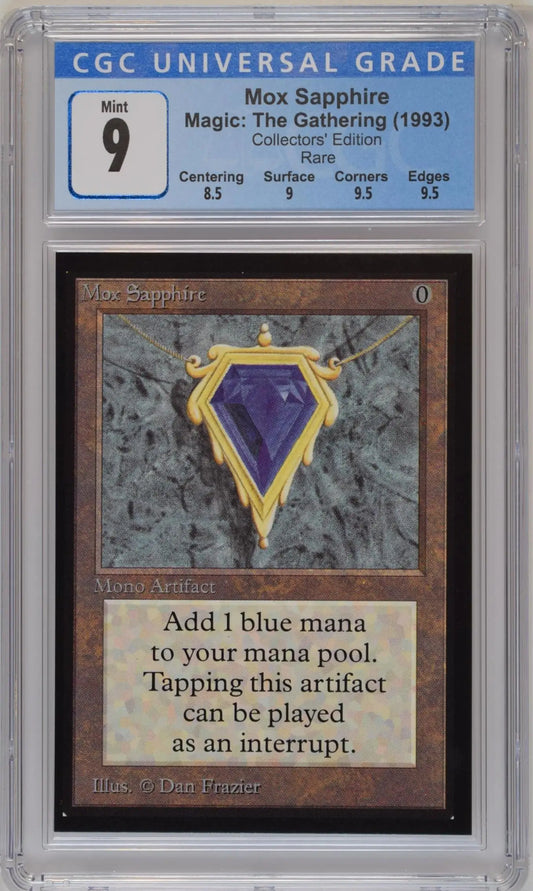 Graded Magic: The Gathering card Mox Sapphire from Collectors Edition for trading cards