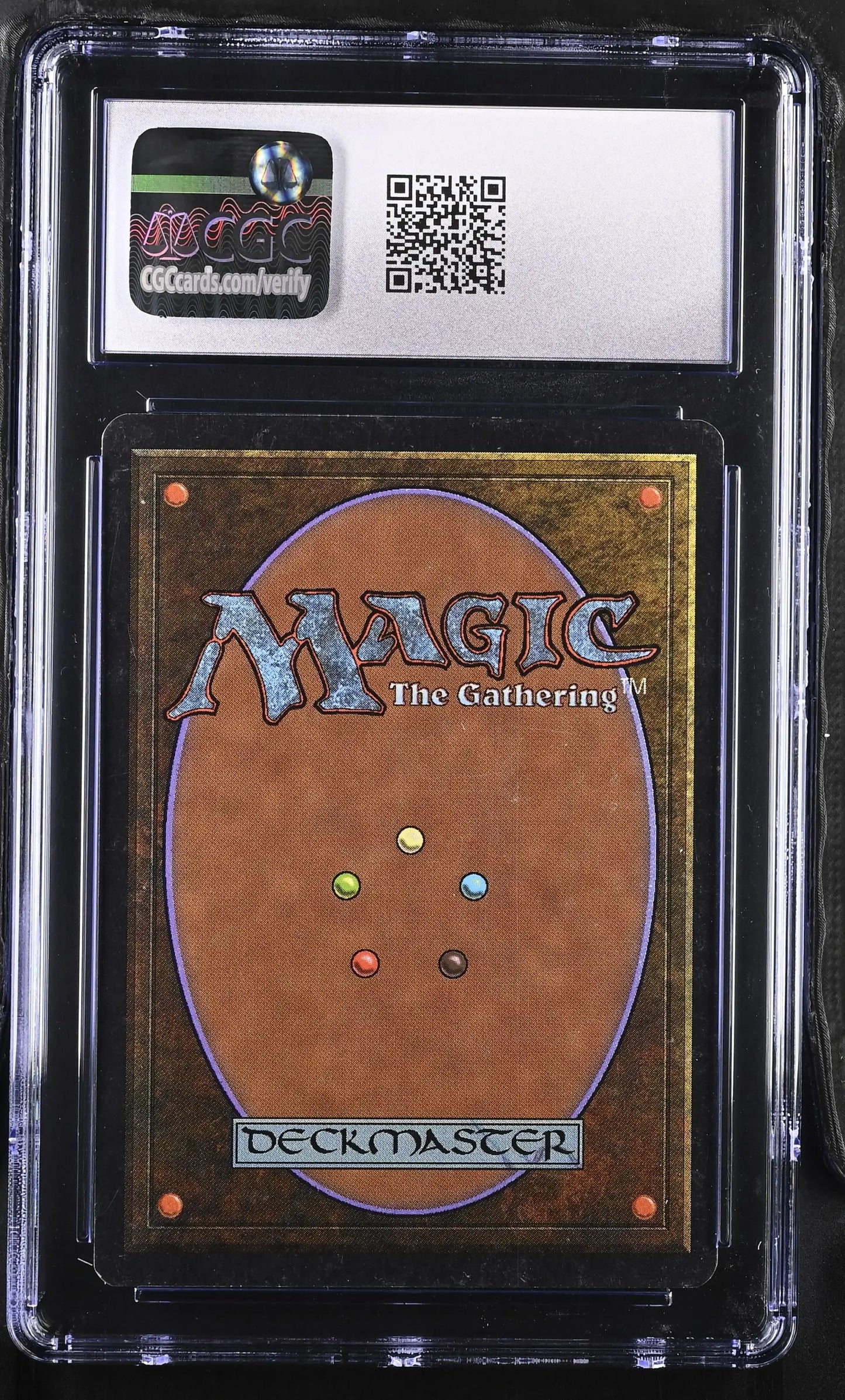 Magic: The Gathering Unlimited Edition card back in graded case for trading cards collectors