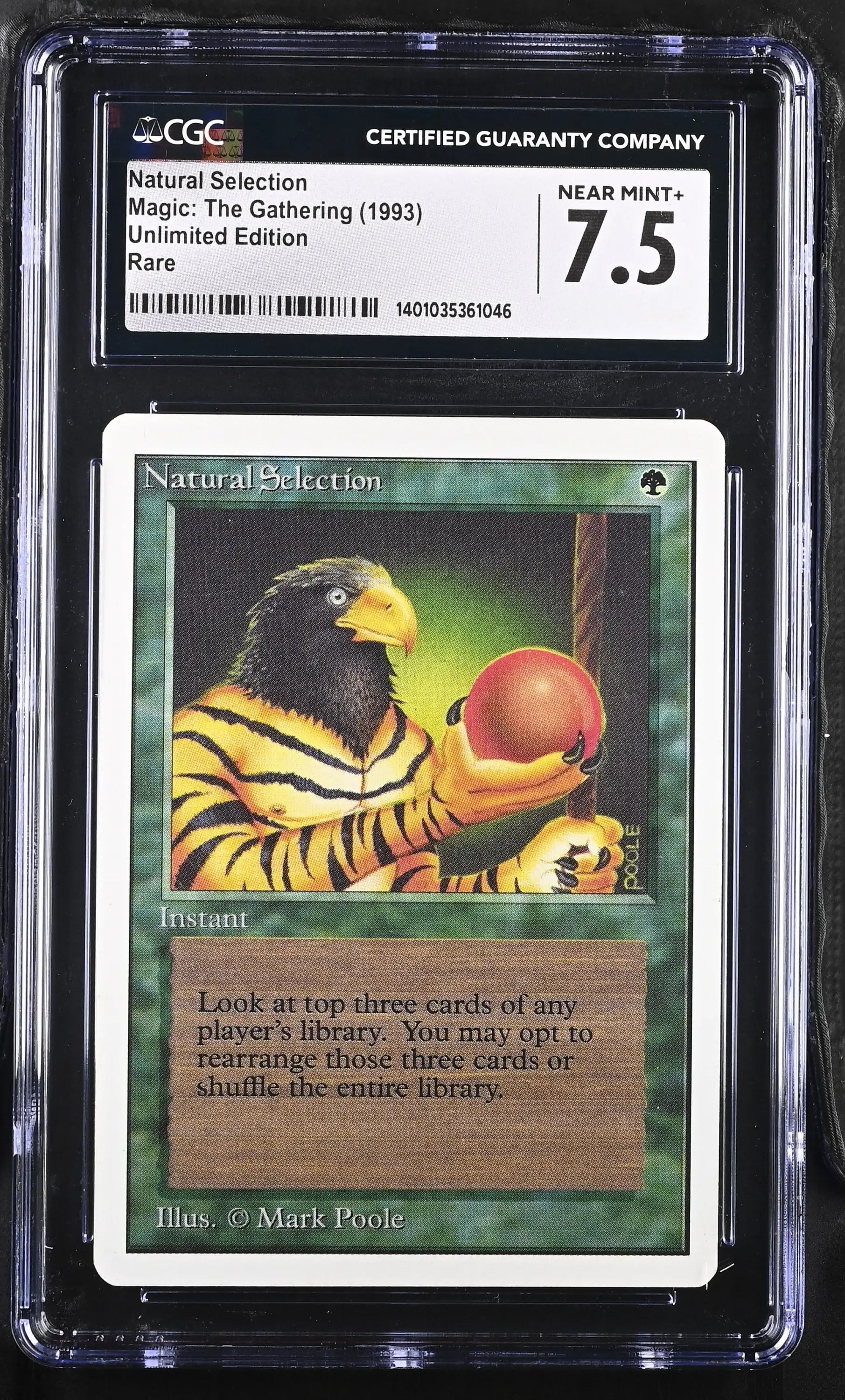 Graded CGC 7.5 Magic: The Gathering Natural Selection Unlimited Edition trading card