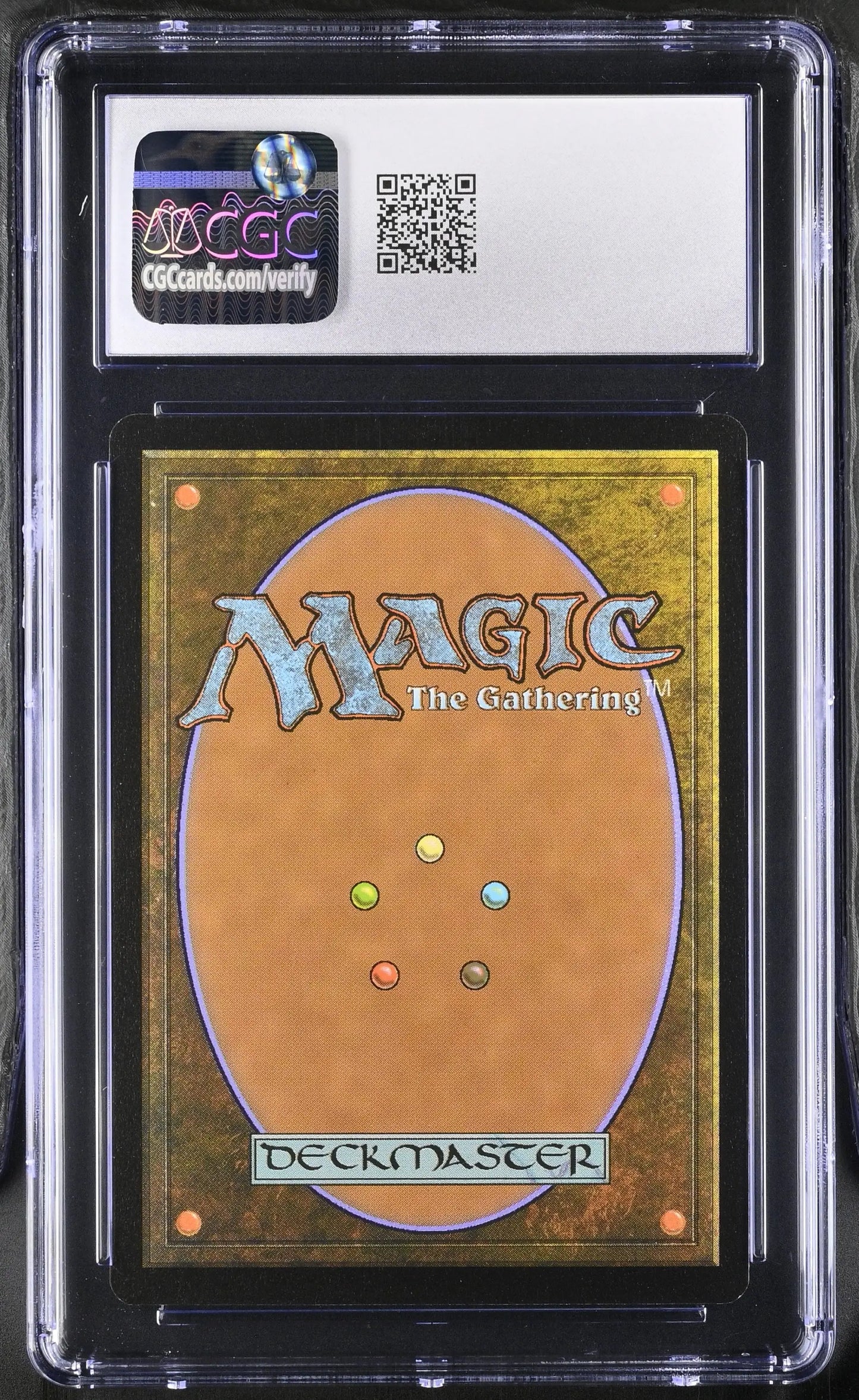 Graded Magic: The Gathering card back featuring classic design and colored dots