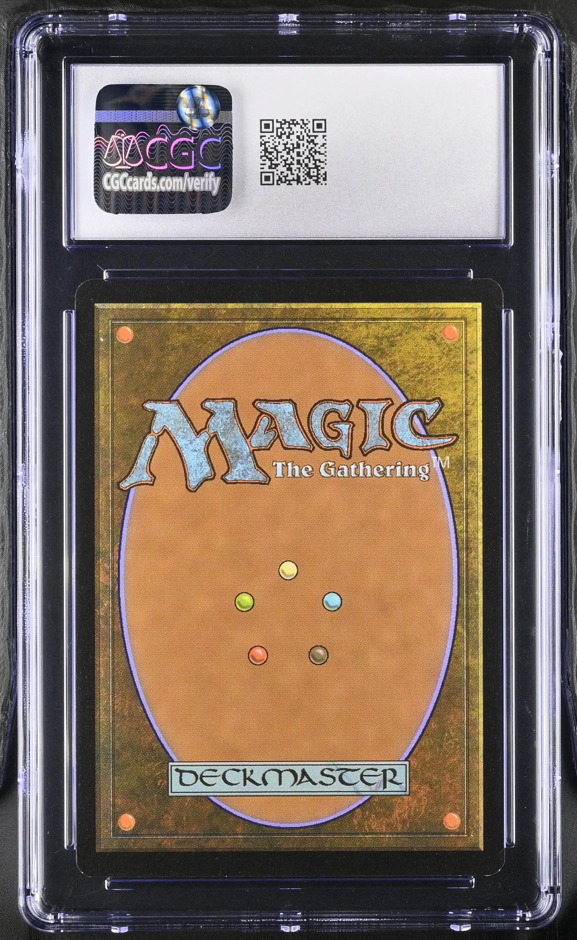 Graded Magic: The Gathering card back featuring classic five-color mana design