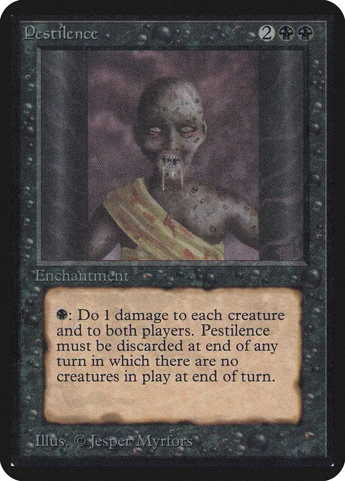 Dark figure with hollow eyes from Magic: The Gathering Alpha Edition trading card