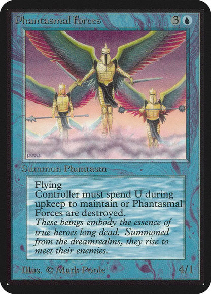 Three golden-armored figures with feathered wings in Magic: The Gathering Phantasmal Forces Alpha Edition