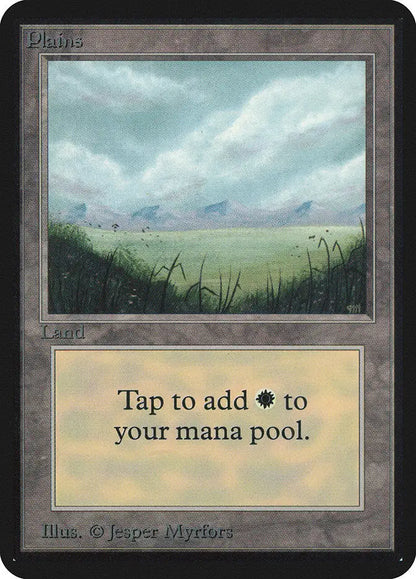 Magic: The Gathering Alpha Edition Plains card featuring a grassy landscape, graded CGC 8.5