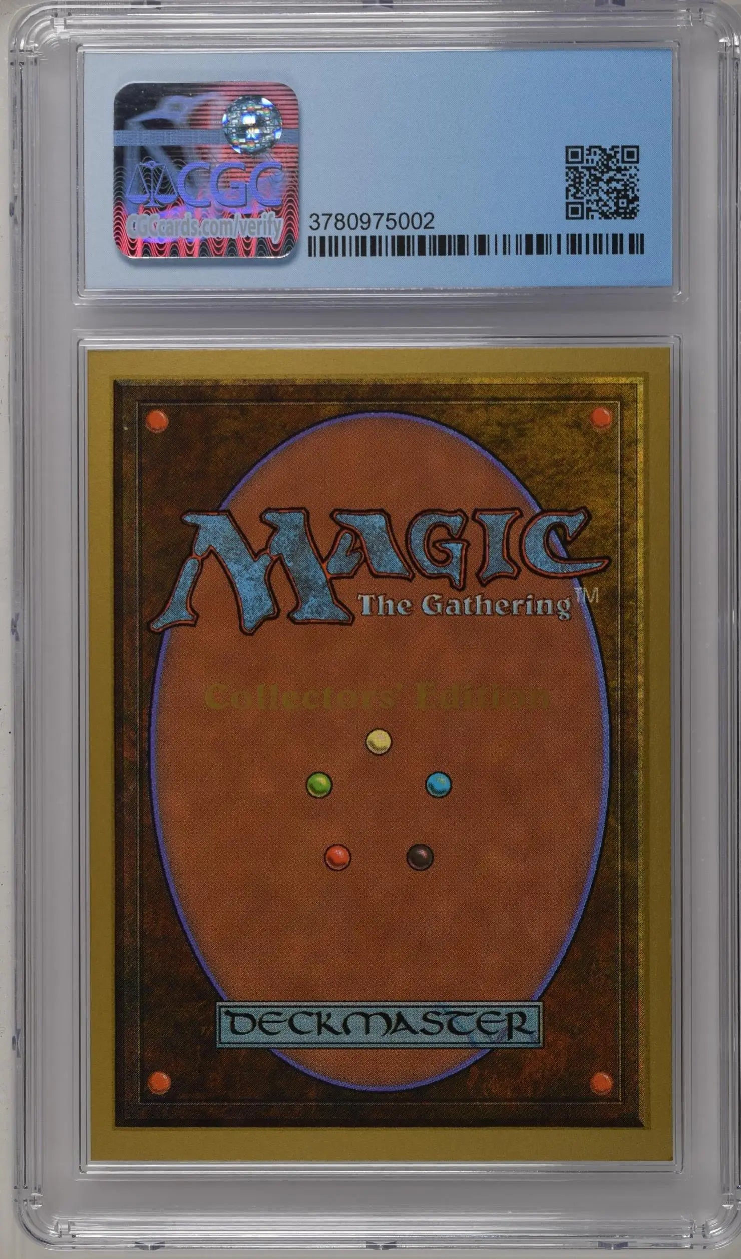 Graded CGC 9 Mint Magic: The Gathering card back in protective case for trading cards