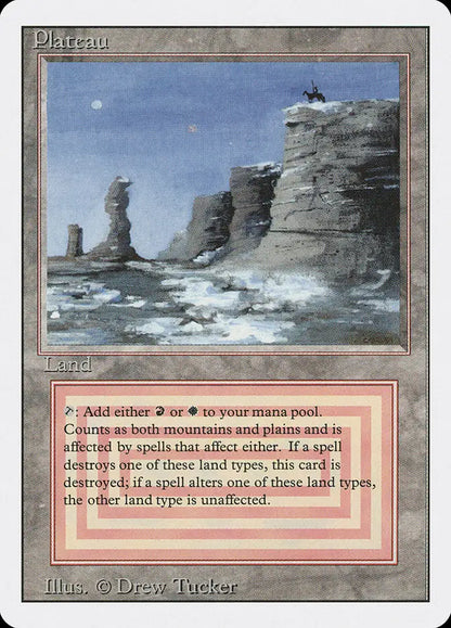 Magic: The Gathering MTG Plateau Revised Edition trading card with coastal cliff art