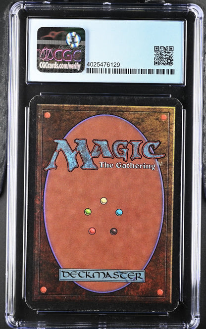 Graded Magic: The Gathering Alpha Edition card back in protective case for trading cards