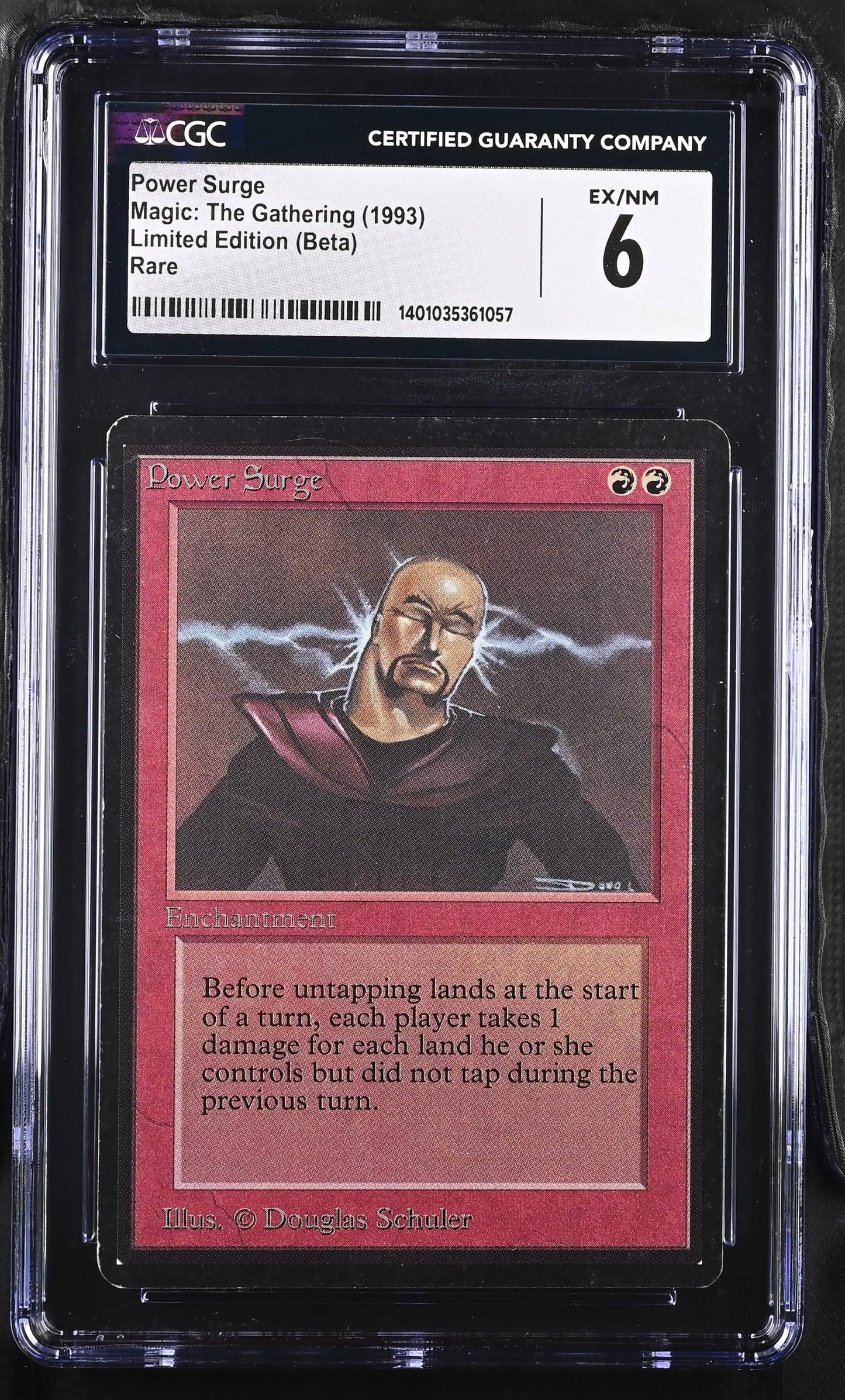 Graded CGC 6 Beta Edition Blood Scrivener trading card in protective case for Power Surge