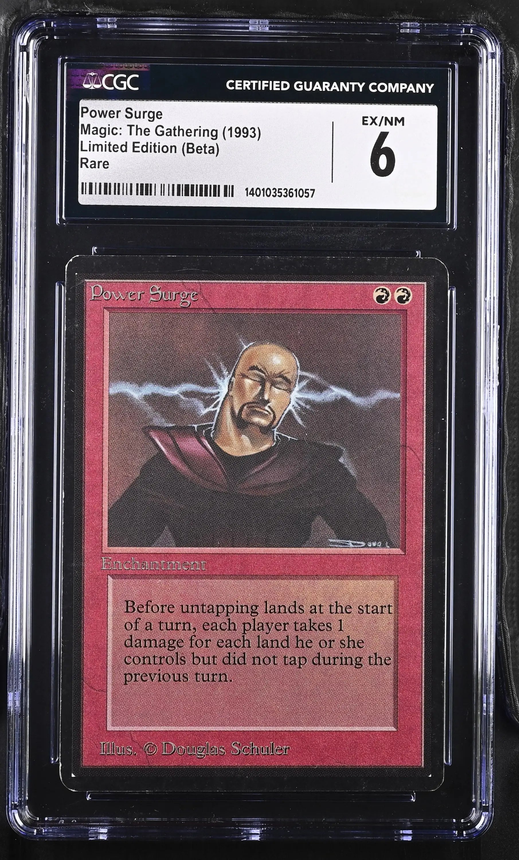 Graded CGC 6 Beta Edition Blood Scrivener trading card in protective case for Power Surge