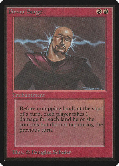 Power Surge Magic: The Gathering Beta Edition card with lightning and a dark figure