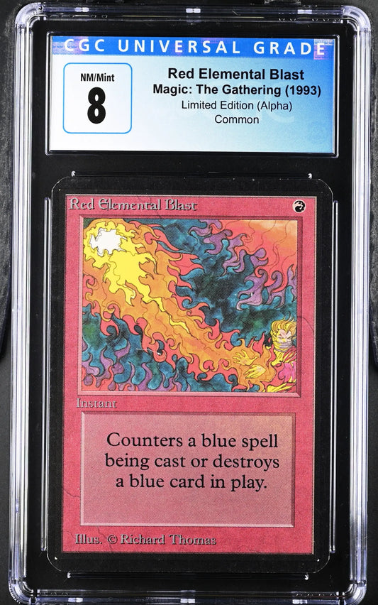 Graded CGC 8 NM/Mint Magic: The Gathering Alpha Edition Red Elemental Blast trading card